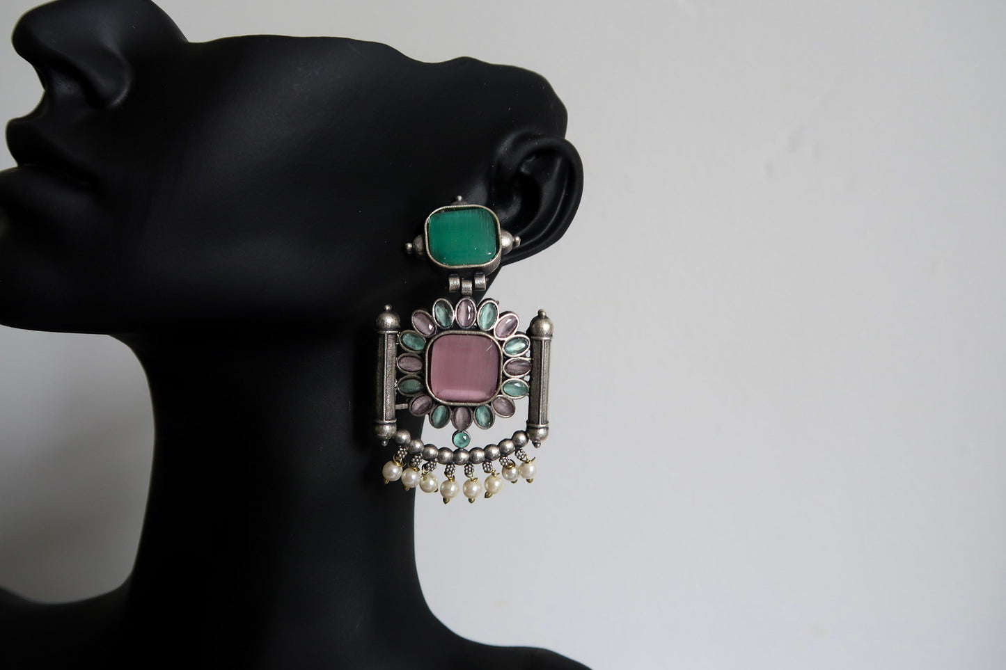 Mint/Pink Chandelier Earring